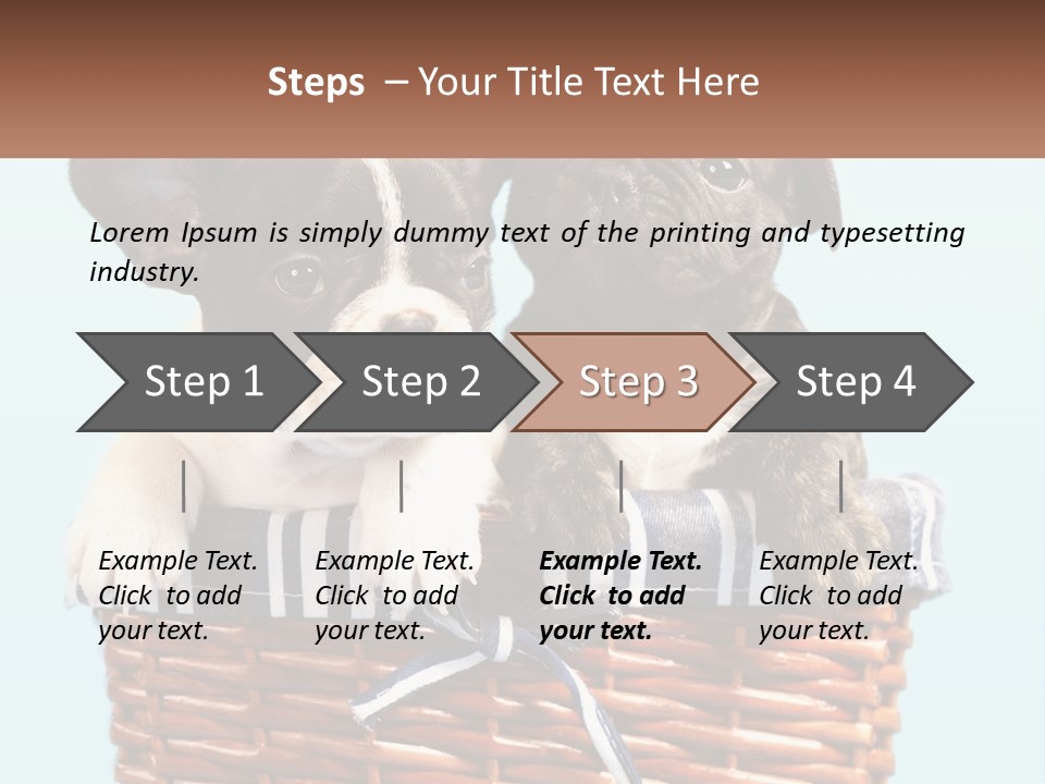 Two Puppies Are Sitting In A Basket PowerPoint Template