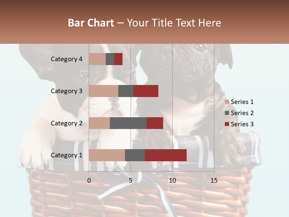 Two Puppies Are Sitting In A Basket PowerPoint Template