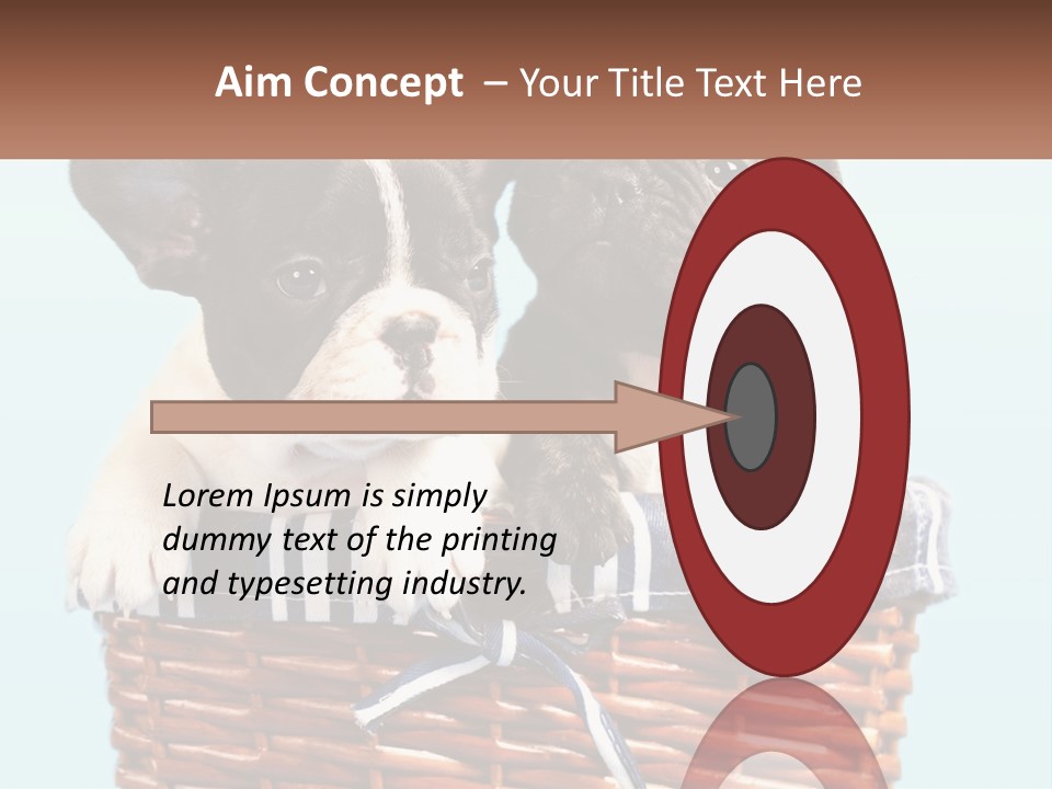 Two Puppies Are Sitting In A Basket PowerPoint Template