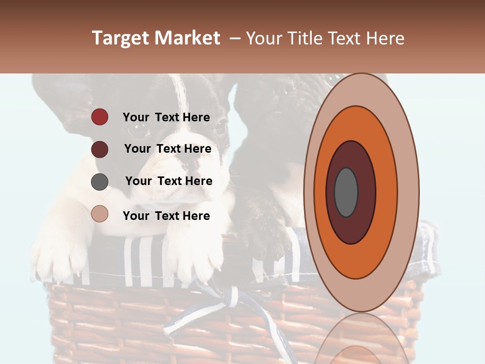 Two Puppies Are Sitting In A Basket PowerPoint Template