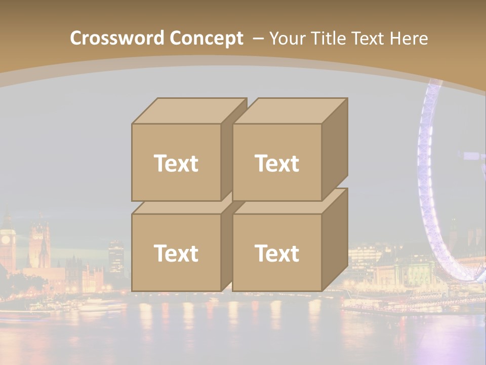 A Ferris Wheel In The Middle Of A City At Night PowerPoint Template