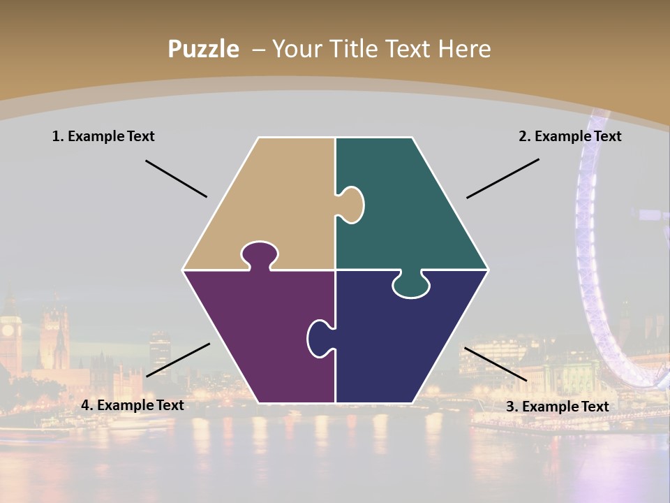 A Ferris Wheel In The Middle Of A City At Night PowerPoint Template