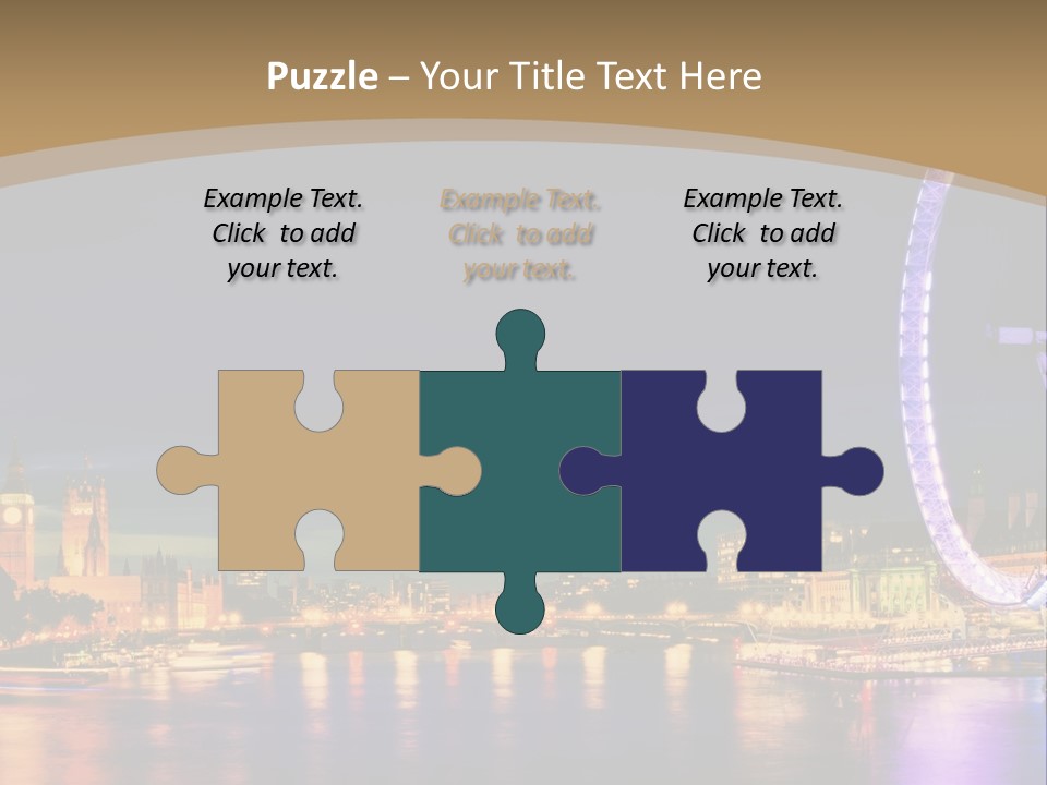 A Ferris Wheel In The Middle Of A City At Night PowerPoint Template