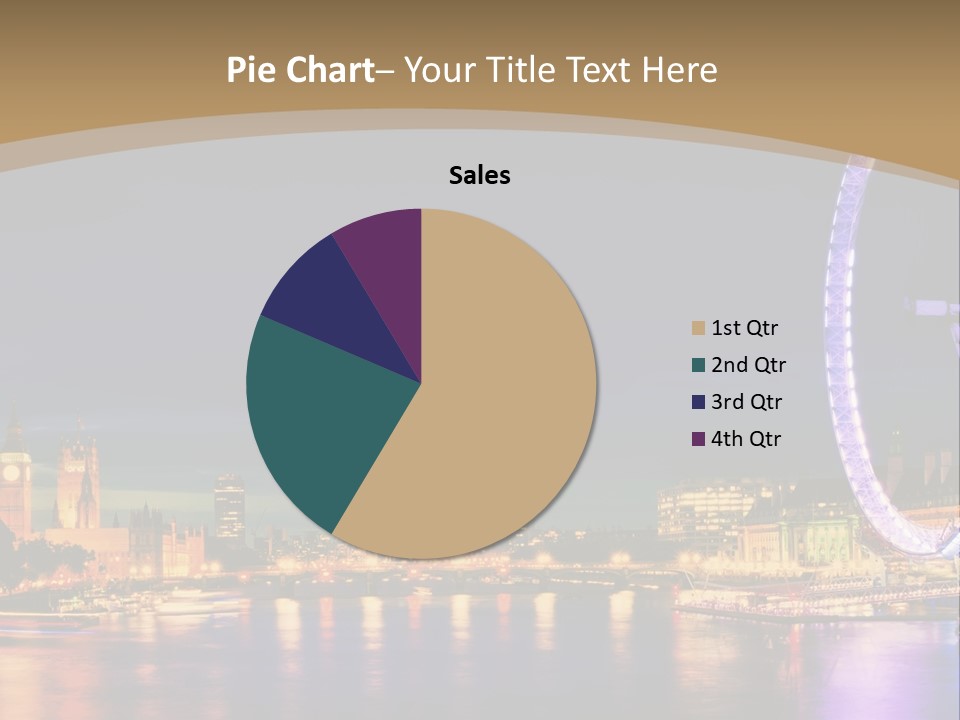 A Ferris Wheel In The Middle Of A City At Night PowerPoint Template