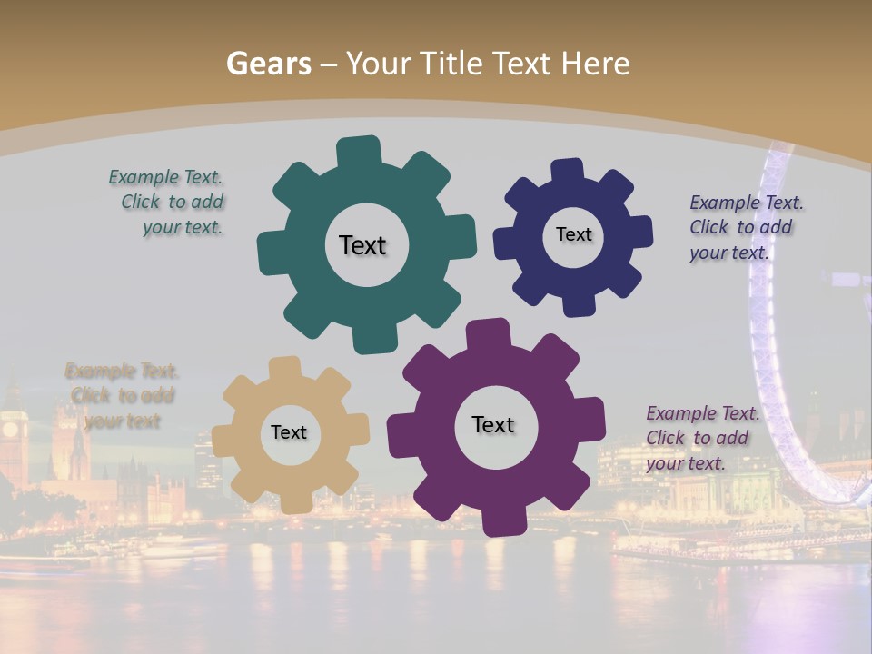 A Ferris Wheel In The Middle Of A City At Night PowerPoint Template