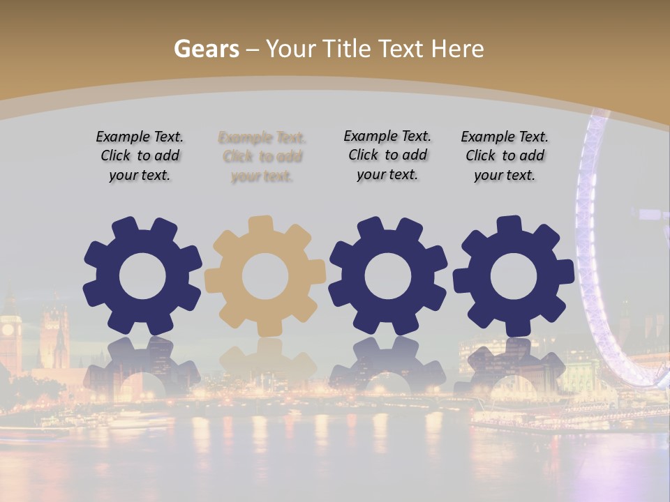 A Ferris Wheel In The Middle Of A City At Night PowerPoint Template