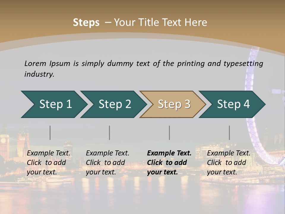 A Ferris Wheel In The Middle Of A City At Night PowerPoint Template