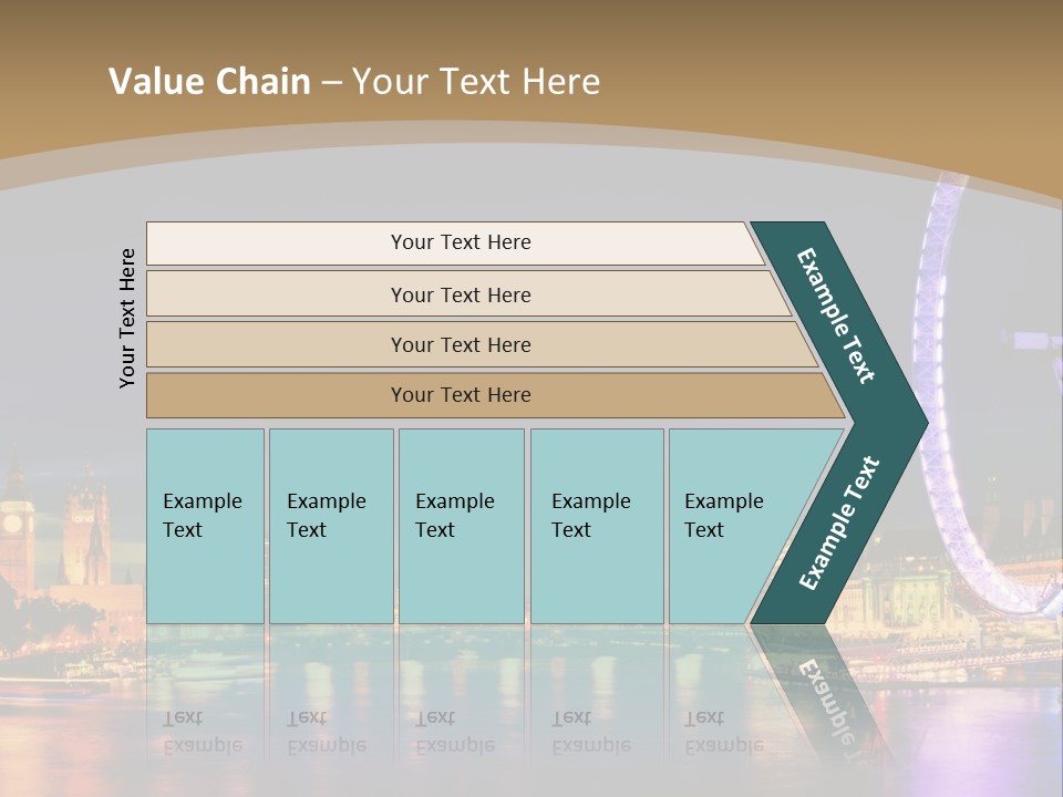 A Ferris Wheel In The Middle Of A City At Night PowerPoint Template