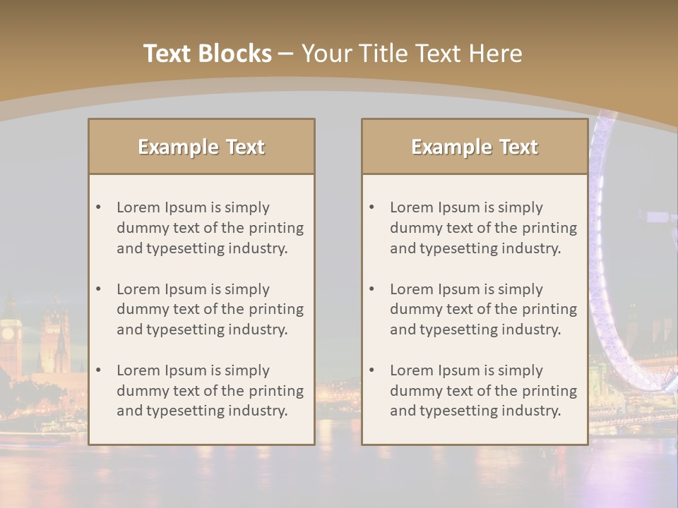 A Ferris Wheel In The Middle Of A City At Night PowerPoint Template