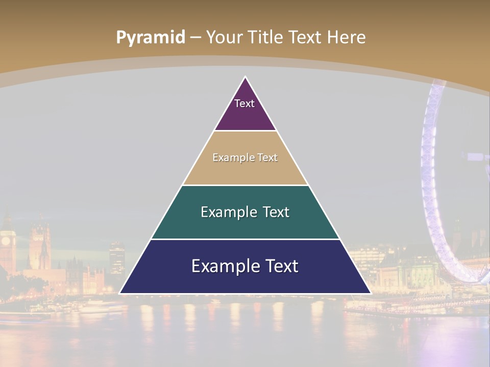A Ferris Wheel In The Middle Of A City At Night PowerPoint Template