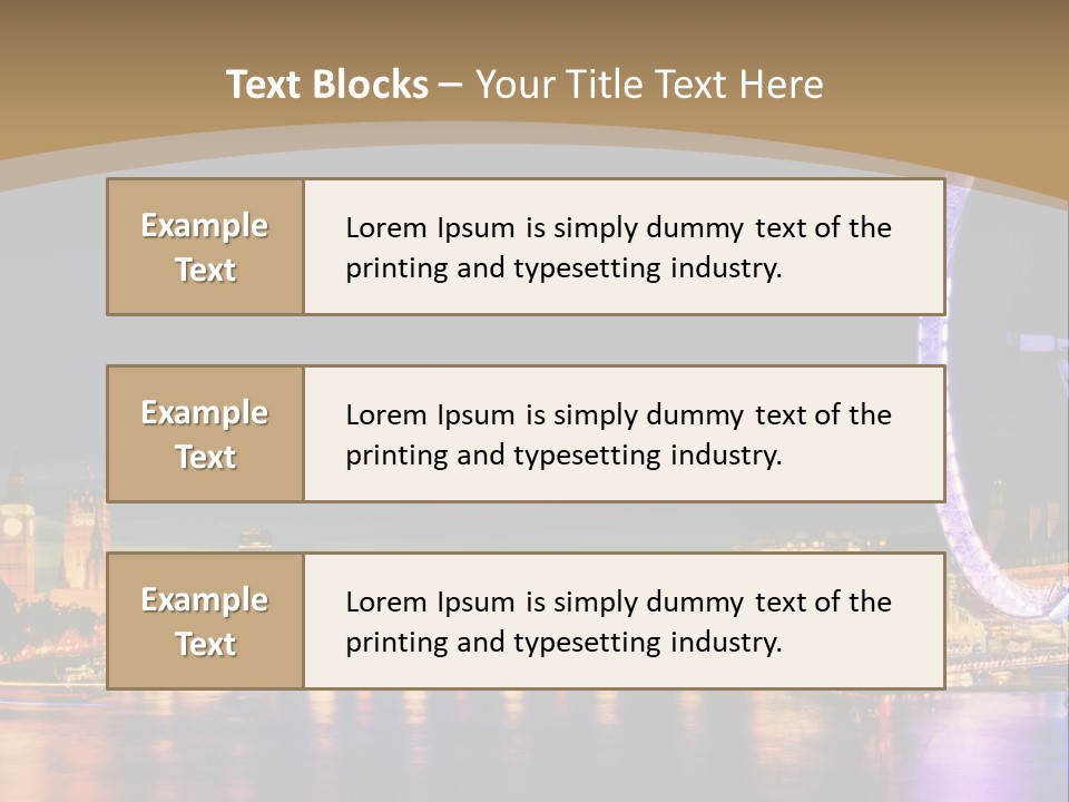 A Ferris Wheel In The Middle Of A City At Night PowerPoint Template