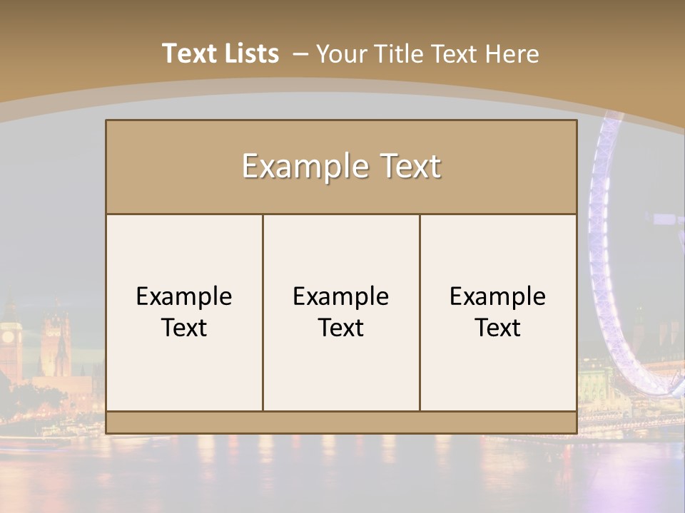 A Ferris Wheel In The Middle Of A City At Night PowerPoint Template