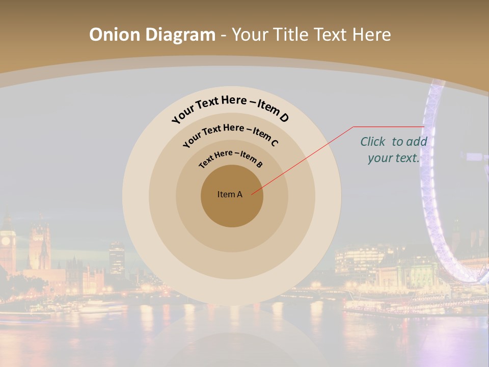 A Ferris Wheel In The Middle Of A City At Night PowerPoint Template