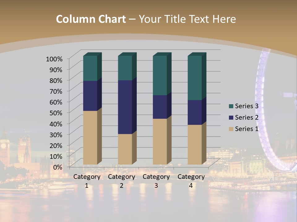 A Ferris Wheel In The Middle Of A City At Night PowerPoint Template