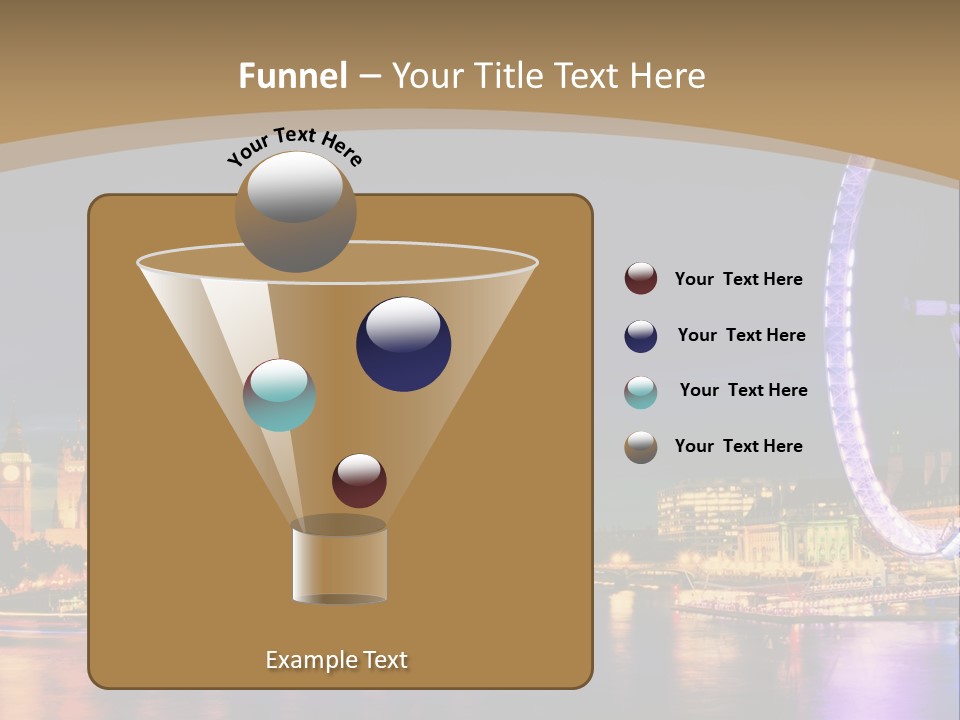 A Ferris Wheel In The Middle Of A City At Night PowerPoint Template
