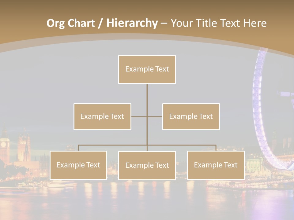A Ferris Wheel In The Middle Of A City At Night PowerPoint Template