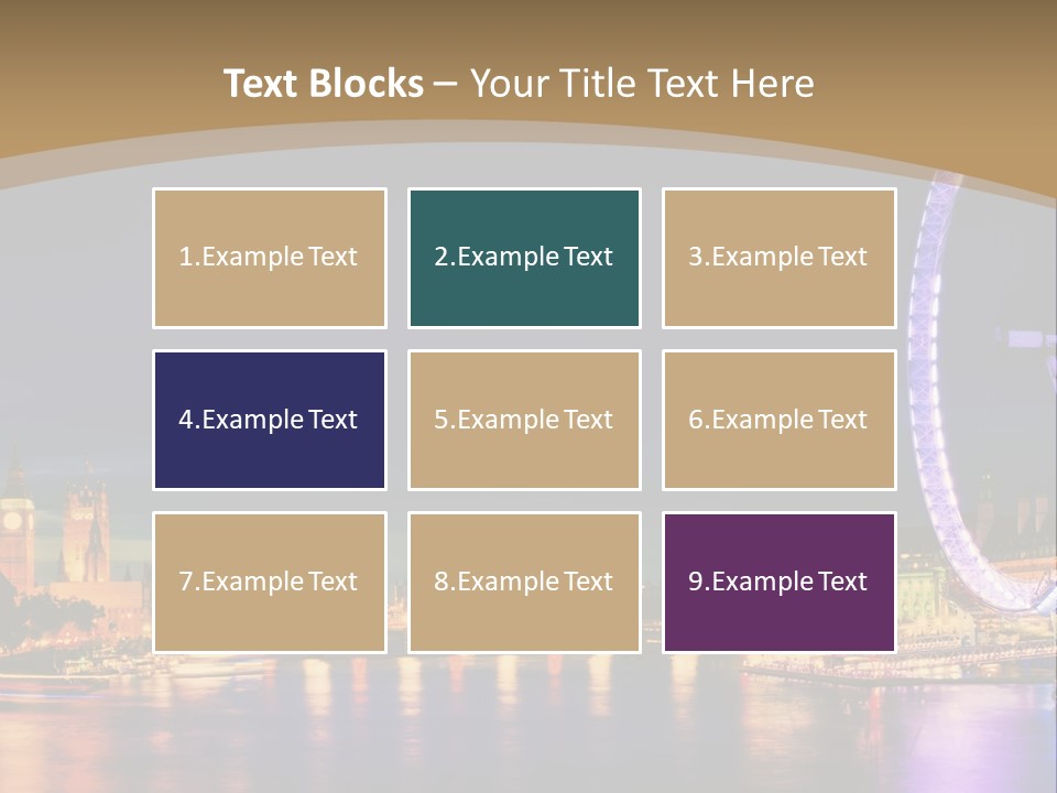A Ferris Wheel In The Middle Of A City At Night PowerPoint Template