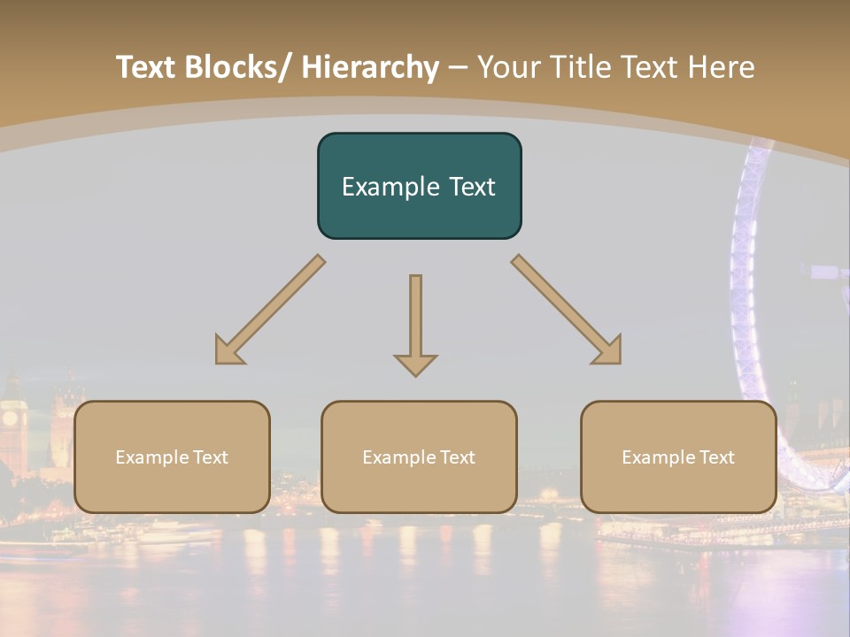 A Ferris Wheel In The Middle Of A City At Night PowerPoint Template