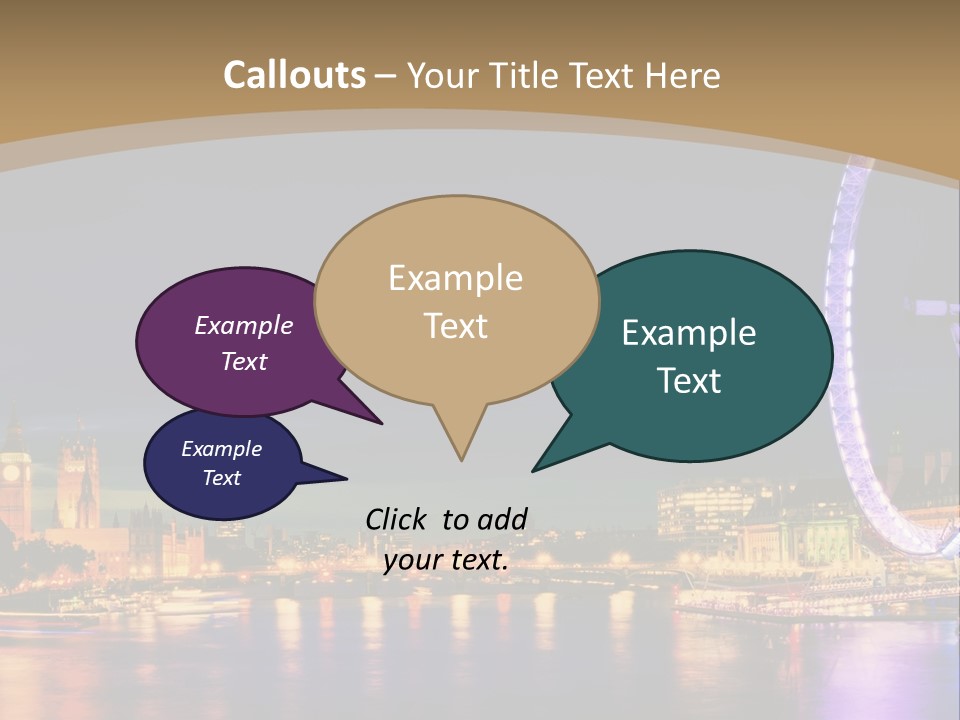 A Ferris Wheel In The Middle Of A City At Night PowerPoint Template
