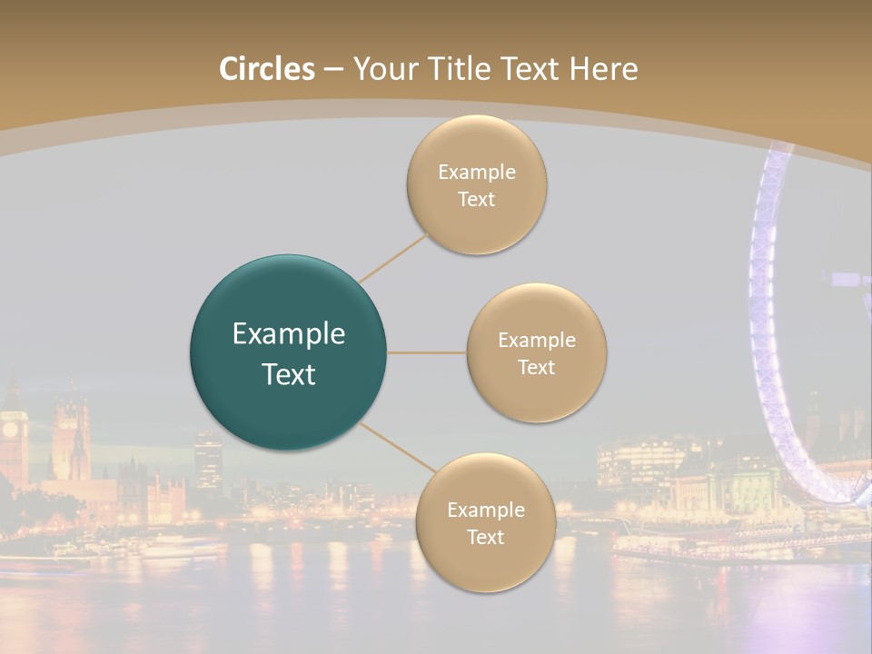 A Ferris Wheel In The Middle Of A City At Night PowerPoint Template