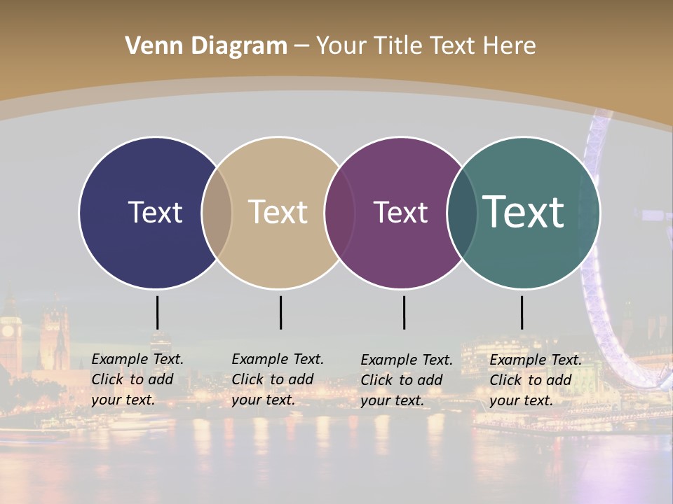 A Ferris Wheel In The Middle Of A City At Night PowerPoint Template