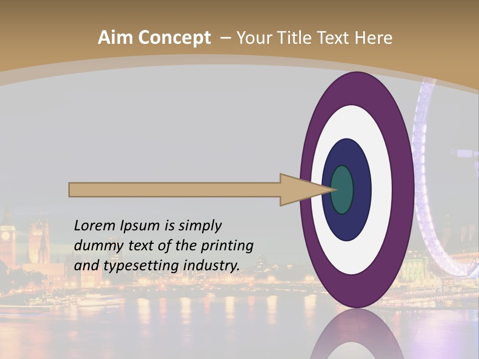 A Ferris Wheel In The Middle Of A City At Night PowerPoint Template