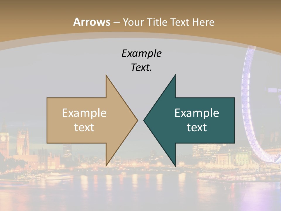 A Ferris Wheel In The Middle Of A City At Night PowerPoint Template