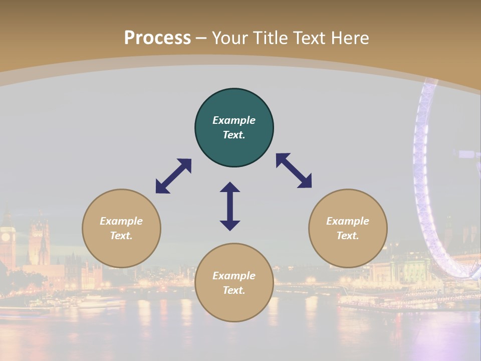 A Ferris Wheel In The Middle Of A City At Night PowerPoint Template