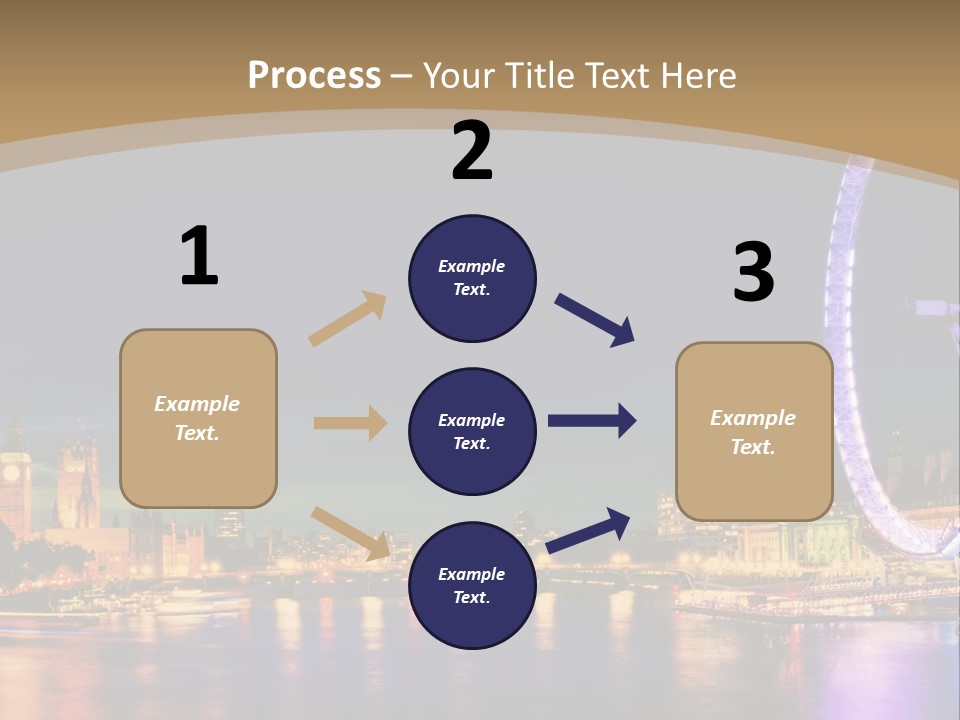 A Ferris Wheel In The Middle Of A City At Night PowerPoint Template