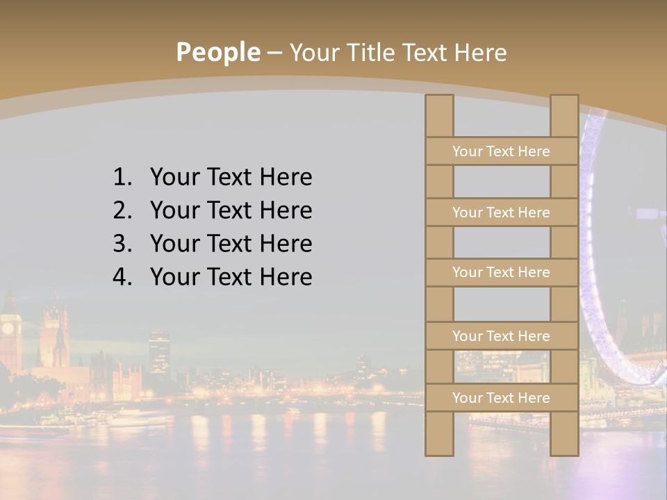 A Ferris Wheel In The Middle Of A City At Night PowerPoint Template
