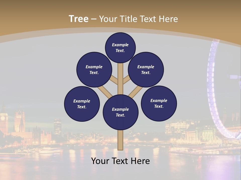 A Ferris Wheel In The Middle Of A City At Night PowerPoint Template