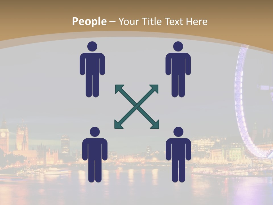 A Ferris Wheel In The Middle Of A City At Night PowerPoint Template
