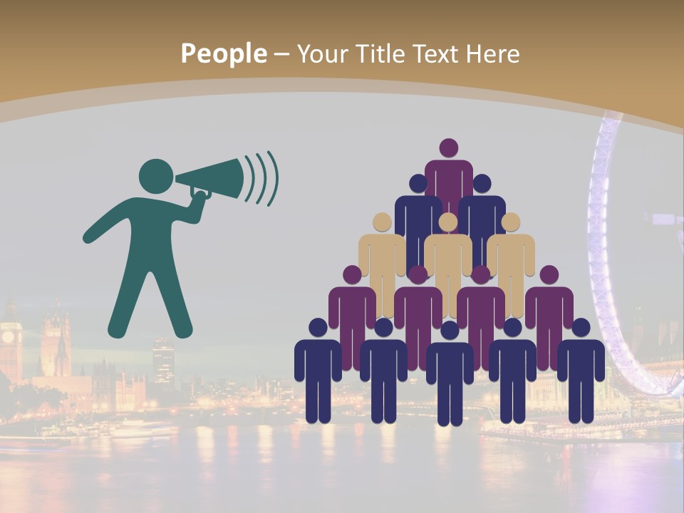 A Ferris Wheel In The Middle Of A City At Night PowerPoint Template