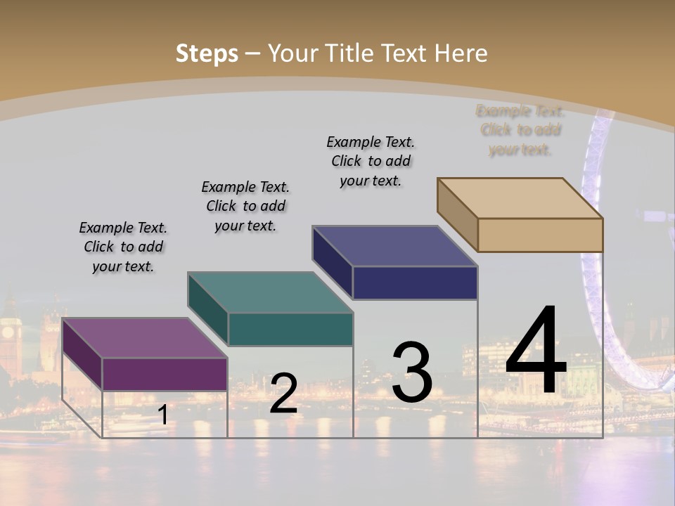 A Ferris Wheel In The Middle Of A City At Night PowerPoint Template