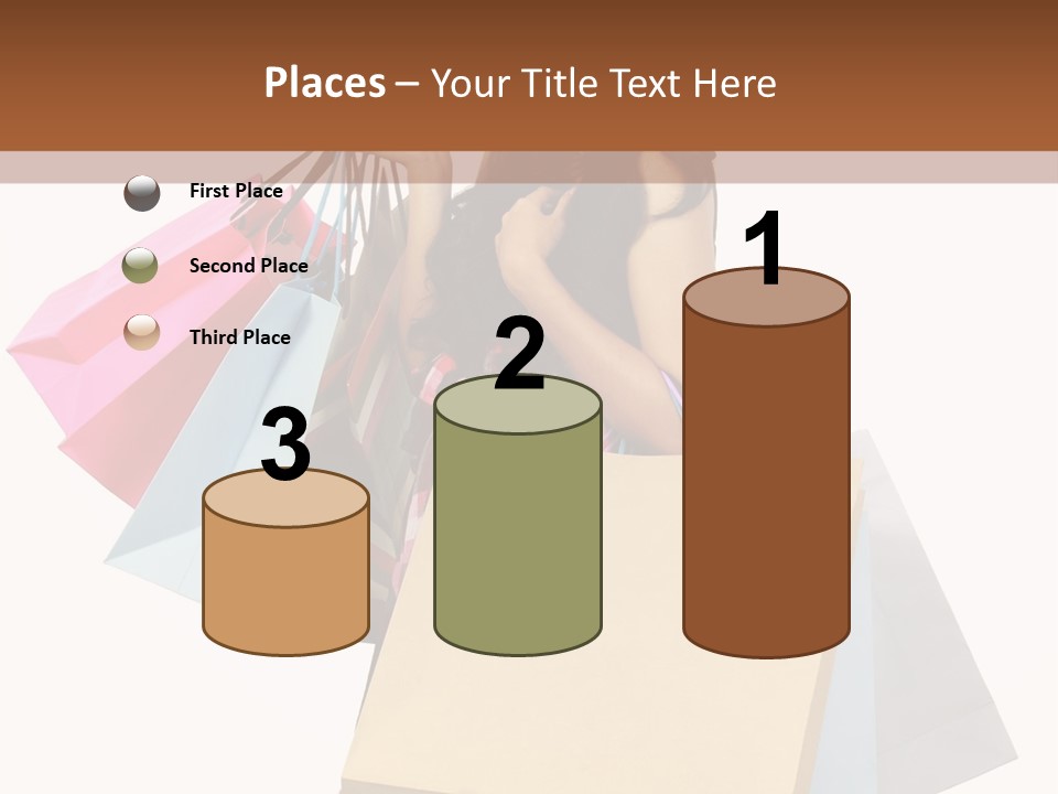 A Woman Holding Shopping Bags Powerpoint Template PowerPoint Template