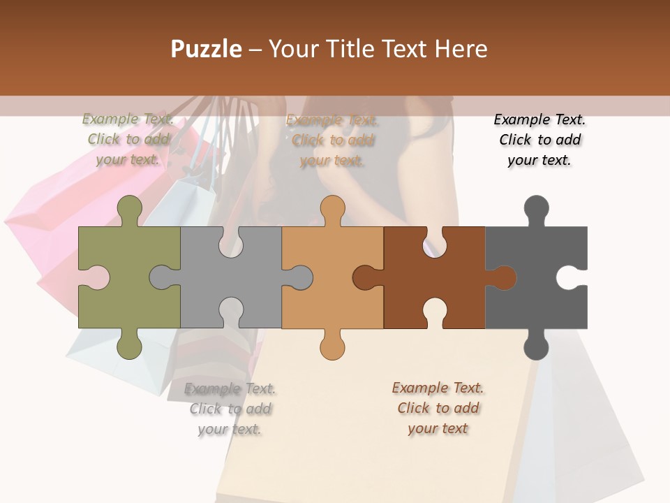 A Woman Holding Shopping Bags Powerpoint Template PowerPoint Template