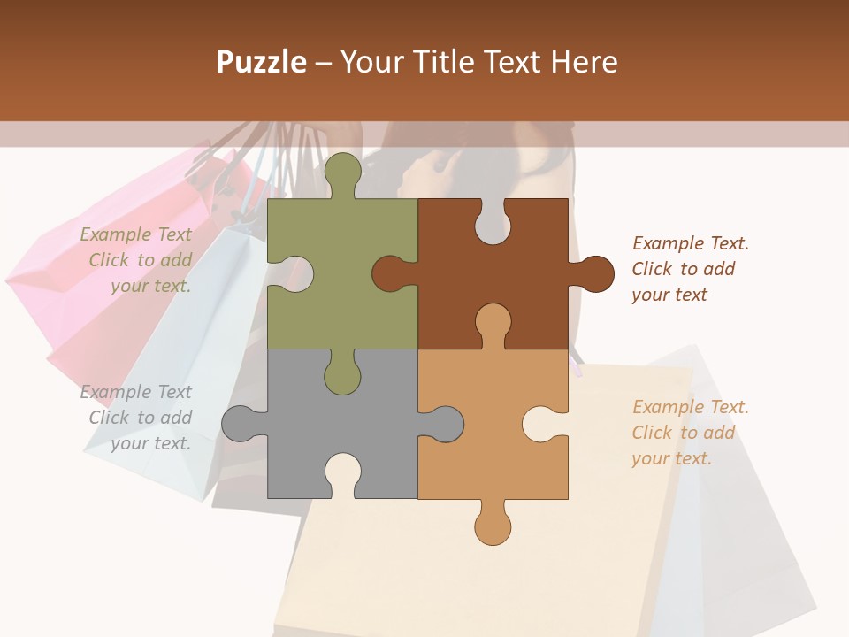 A Woman Holding Shopping Bags Powerpoint Template PowerPoint Template