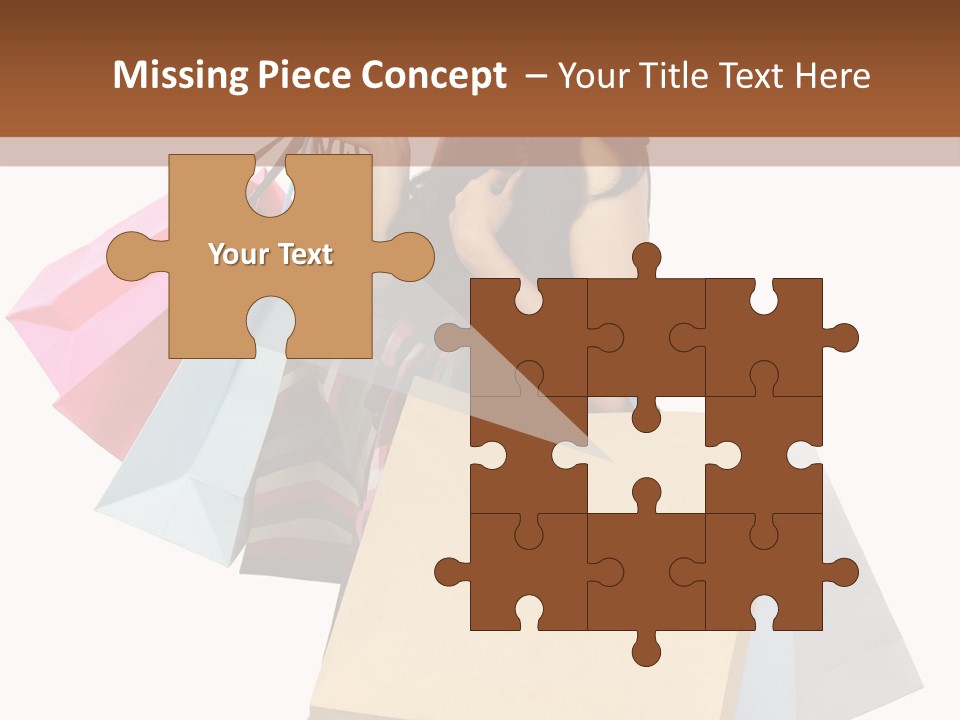 A Woman Holding Shopping Bags Powerpoint Template PowerPoint Template