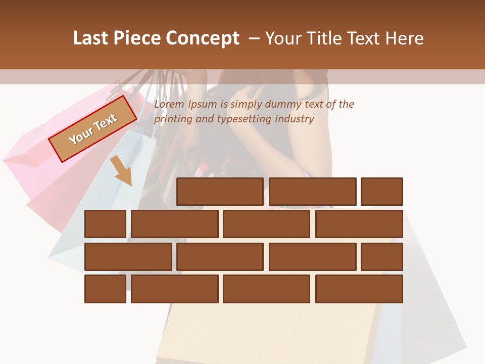 A Woman Holding Shopping Bags Powerpoint Template PowerPoint Template