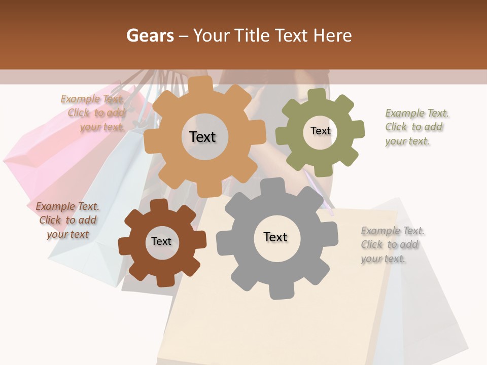 A Woman Holding Shopping Bags Powerpoint Template PowerPoint Template