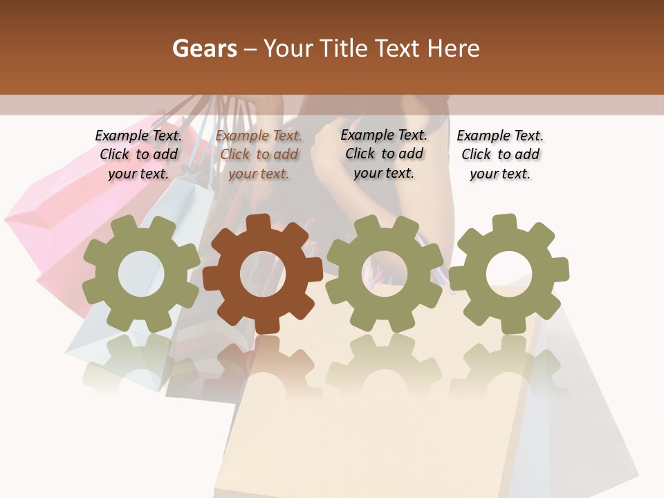 A Woman Holding Shopping Bags Powerpoint Template PowerPoint Template