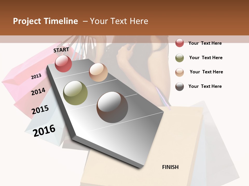 A Woman Holding Shopping Bags Powerpoint Template PowerPoint Template