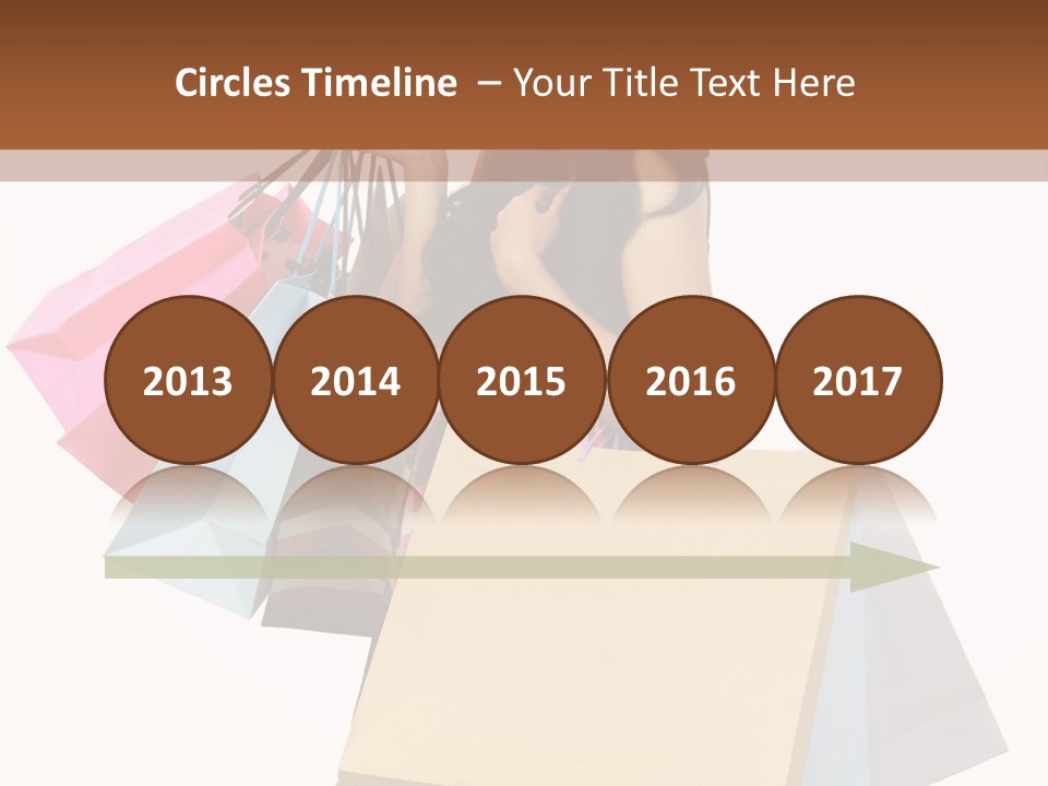 A Woman Holding Shopping Bags Powerpoint Template PowerPoint Template