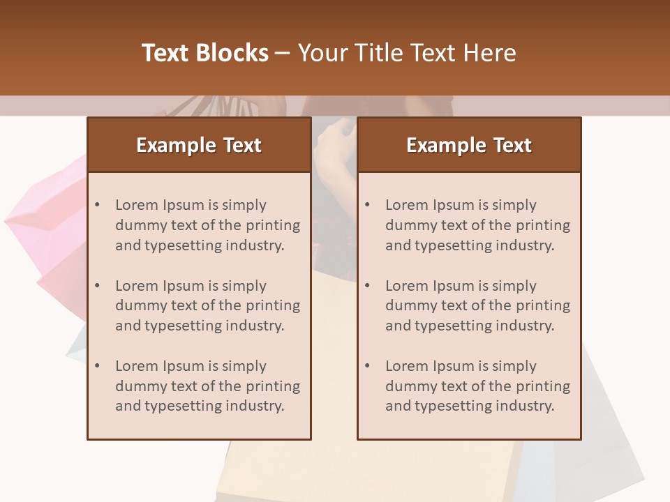 A Woman Holding Shopping Bags Powerpoint Template PowerPoint Template