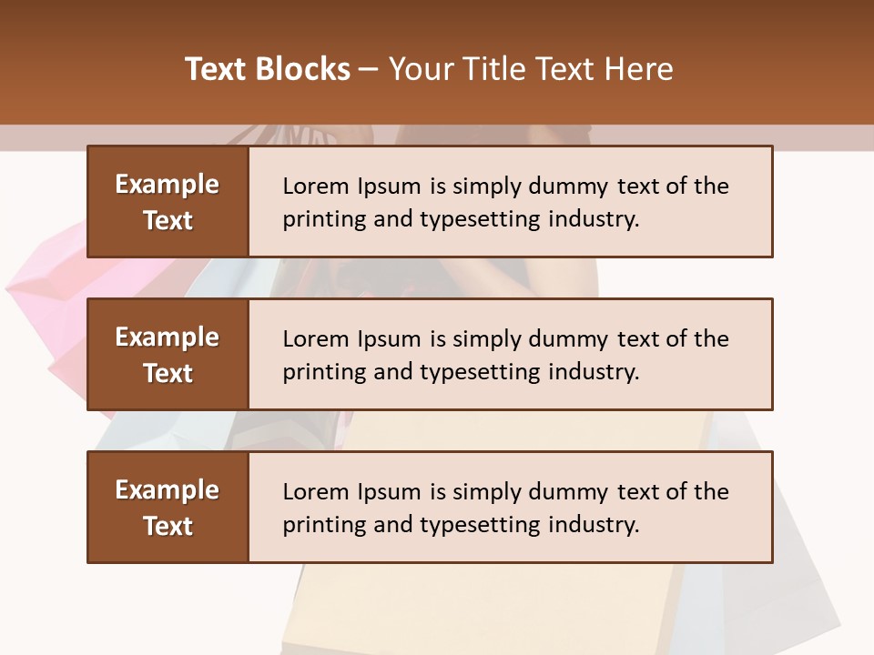 A Woman Holding Shopping Bags Powerpoint Template PowerPoint Template