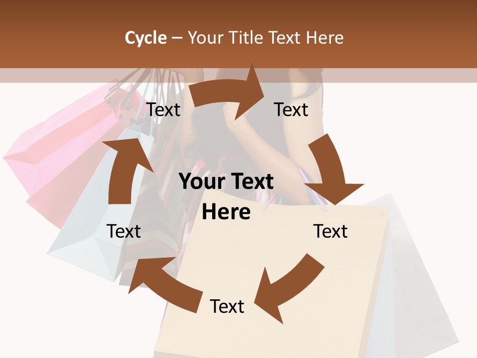 A Woman Holding Shopping Bags Powerpoint Template PowerPoint Template