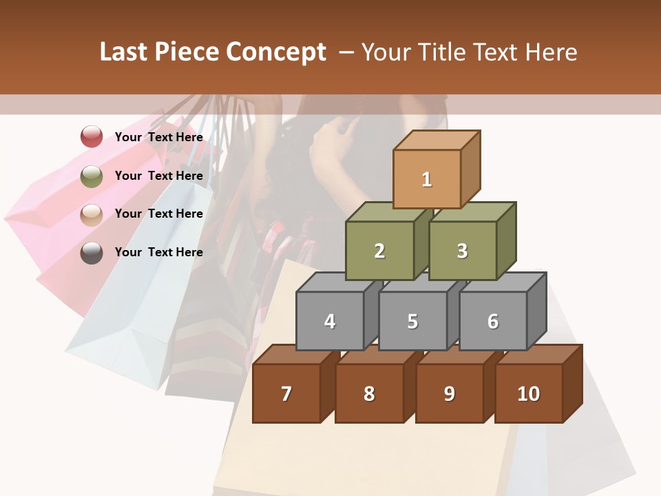 A Woman Holding Shopping Bags Powerpoint Template PowerPoint Template