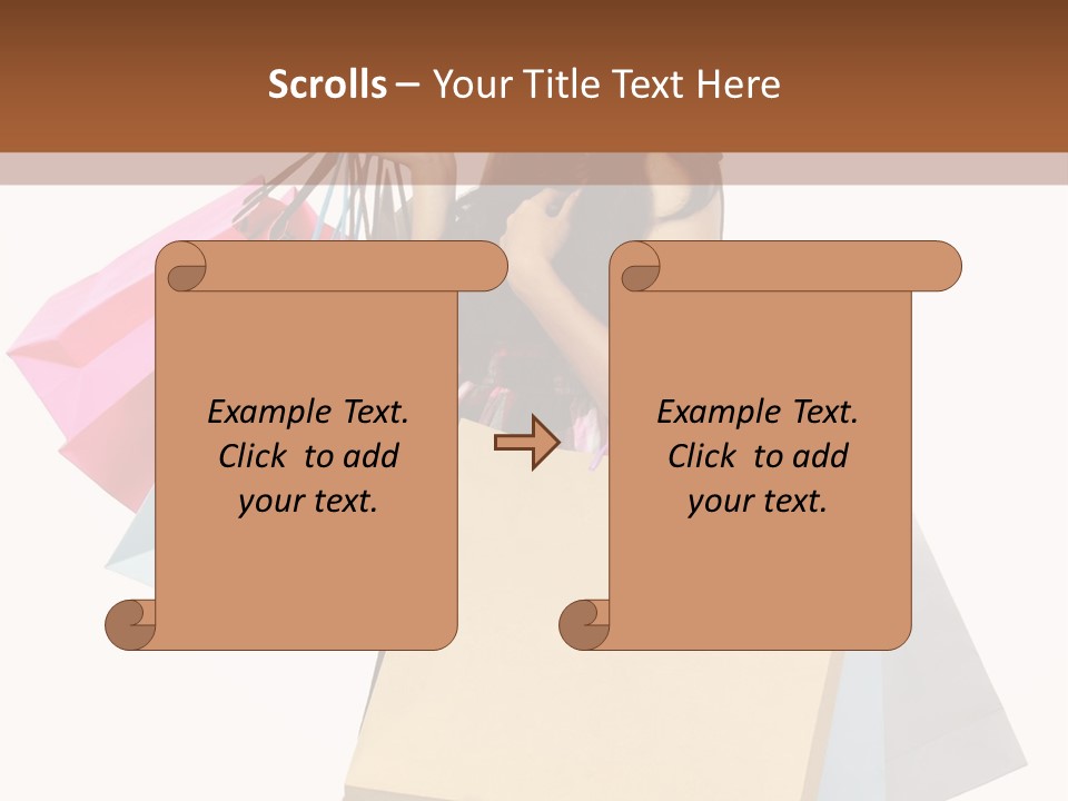 A Woman Holding Shopping Bags Powerpoint Template PowerPoint Template