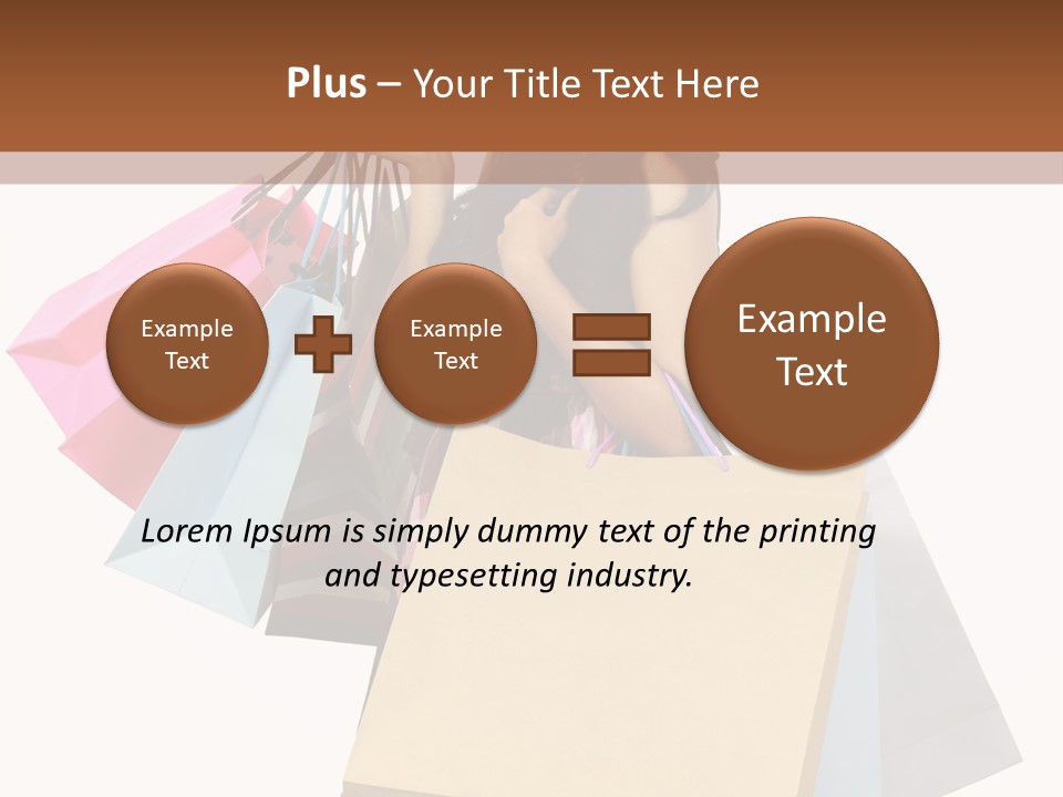 A Woman Holding Shopping Bags Powerpoint Template PowerPoint Template