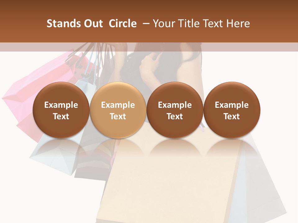A Woman Holding Shopping Bags Powerpoint Template PowerPoint Template